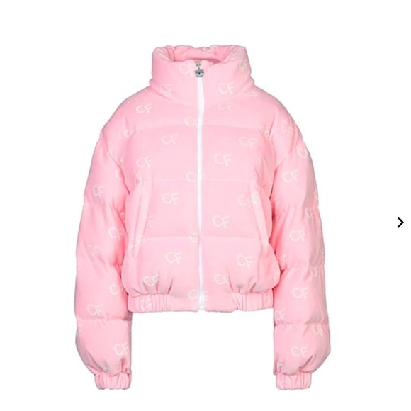 MADE IN ITALY Chiara Ferragni Cropped velvet down jacket hidden hood - Picture 10 of 16